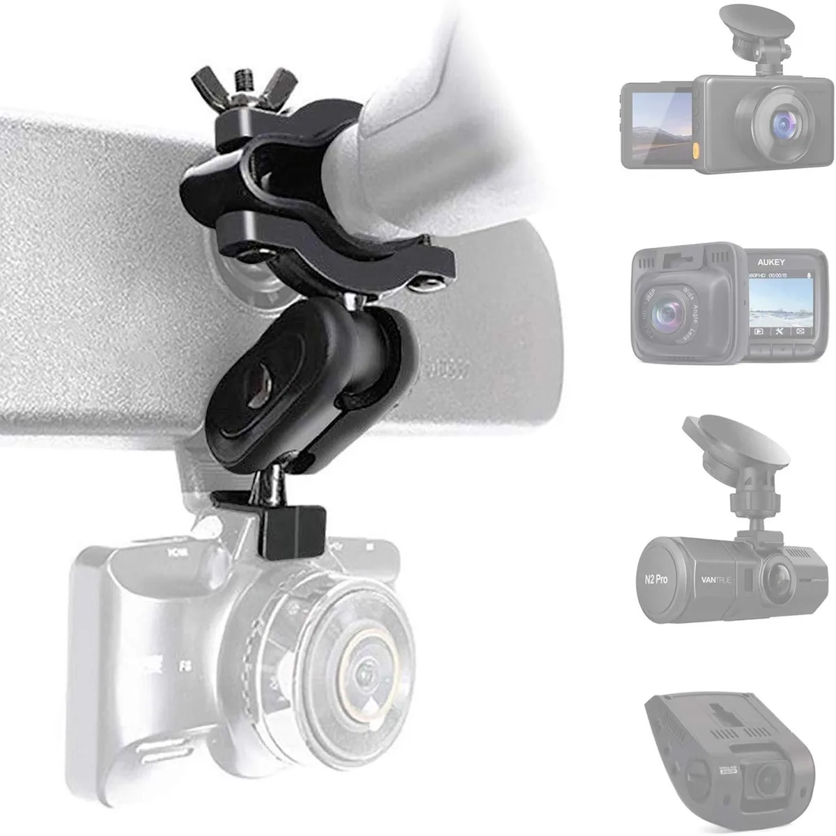  Anumit 1058 Universal Dash Cam Rear View Mirror Mount Kit 16 Joints 360° Rotation — product photo