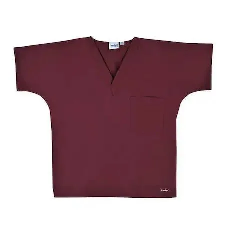 Landau Landau 7502RWPSM Scrub Shirt, Wine, S, Cotton/Polyester — product photo