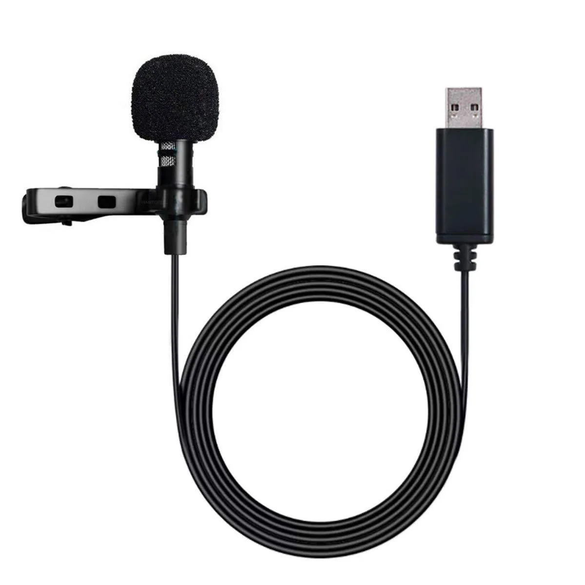NowTH USB Lavalier Microphone Black 6.56ft Cable — product photo