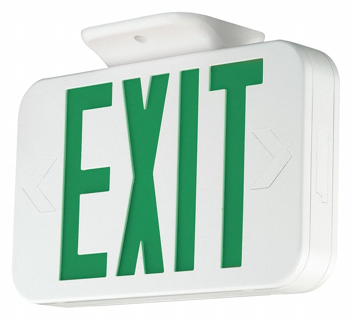 Hubbell Incorporated Hubbell Incorporated Exit Sign Green Letter 1 or 2 Faces LED White Plastic 2.21 — product photo
