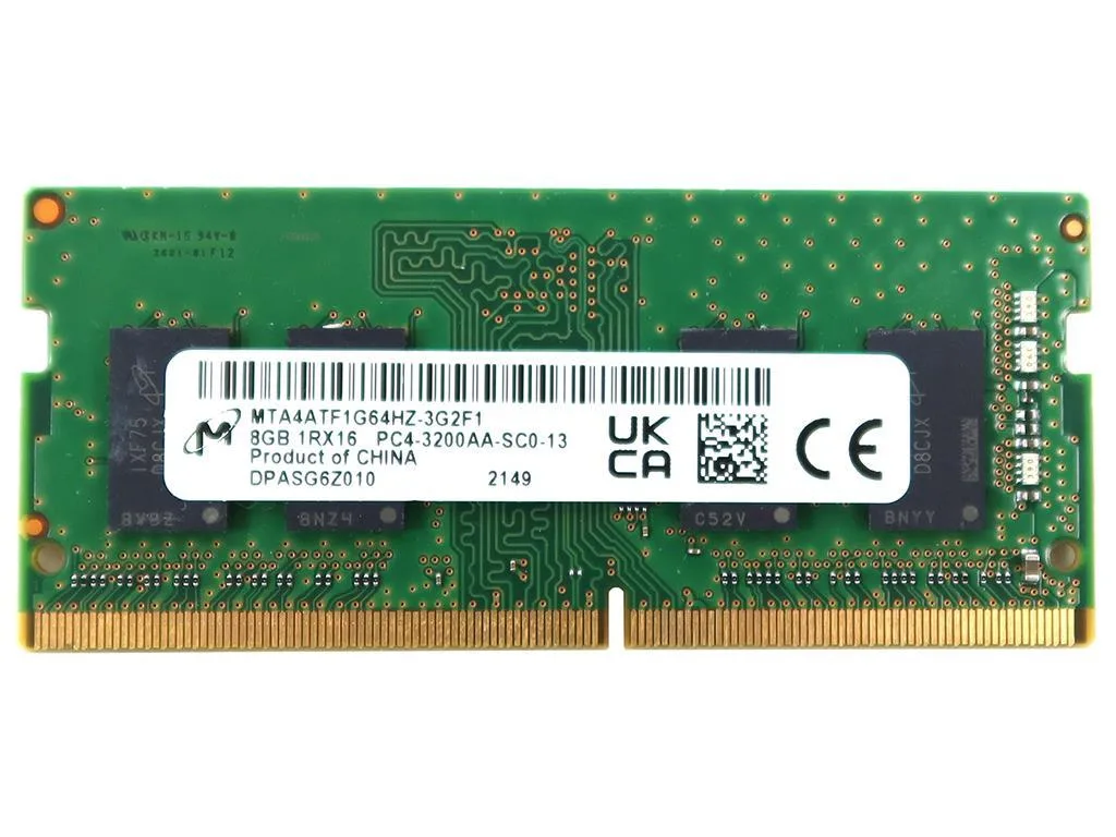 Ascendtech Ascendtech MTA4ATF1G64HZ DDR4 8GB 3200MHz CL22 SO-DIMM laptop memory accessory — product photo