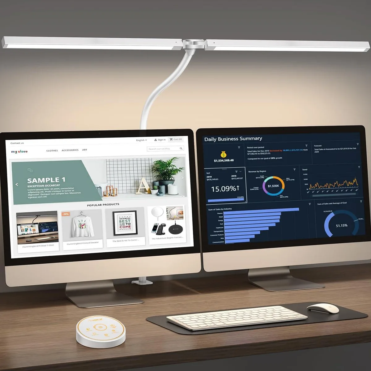 BFKK BFKK CLED-5510C desk lamp 24W 31.5 in 5 color 25 mode clamp — product photo