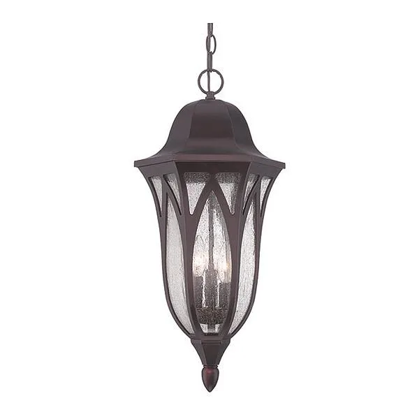 Three-light arch bronze chandelier in durable MarbleX material