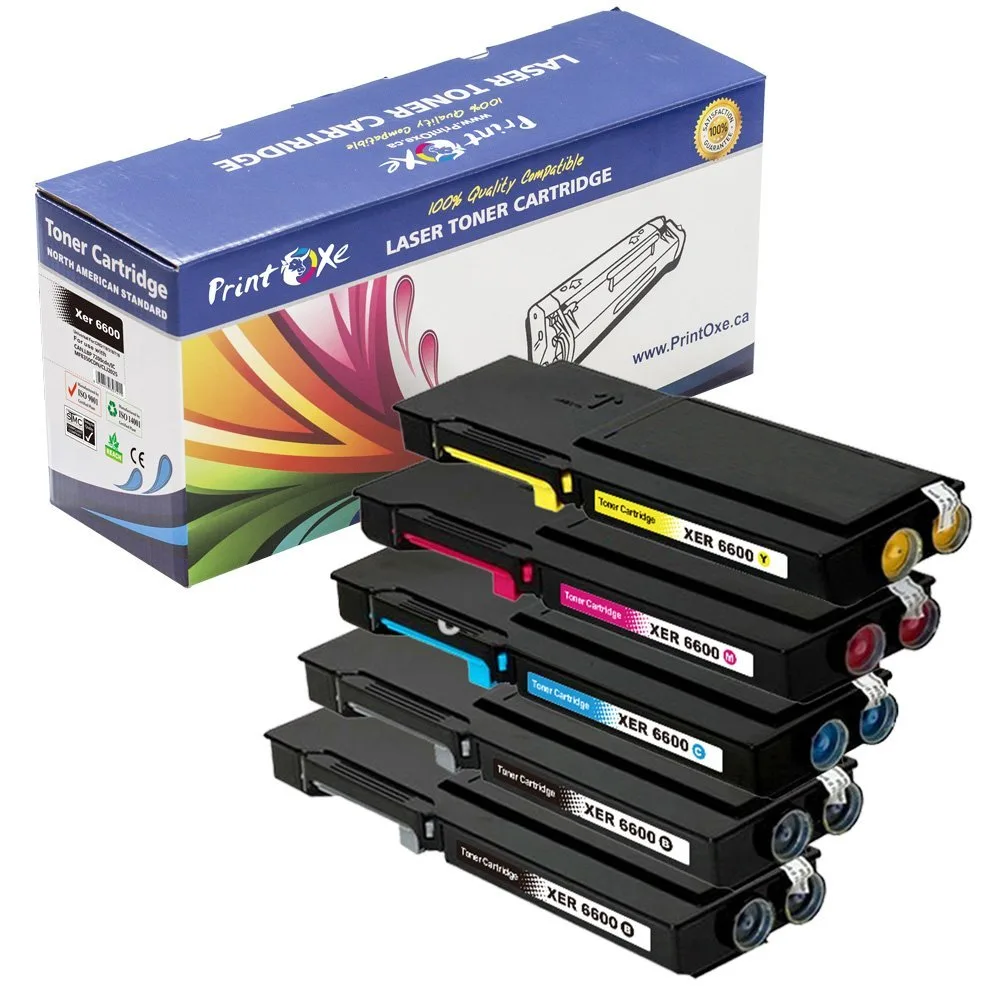 PrintOxe PrintOxe Xerox 6600 Compatible Toner Cartridge Set 5 Pack 2 Black 1 Cyan 1 Magenta 1 Yellow — product photo