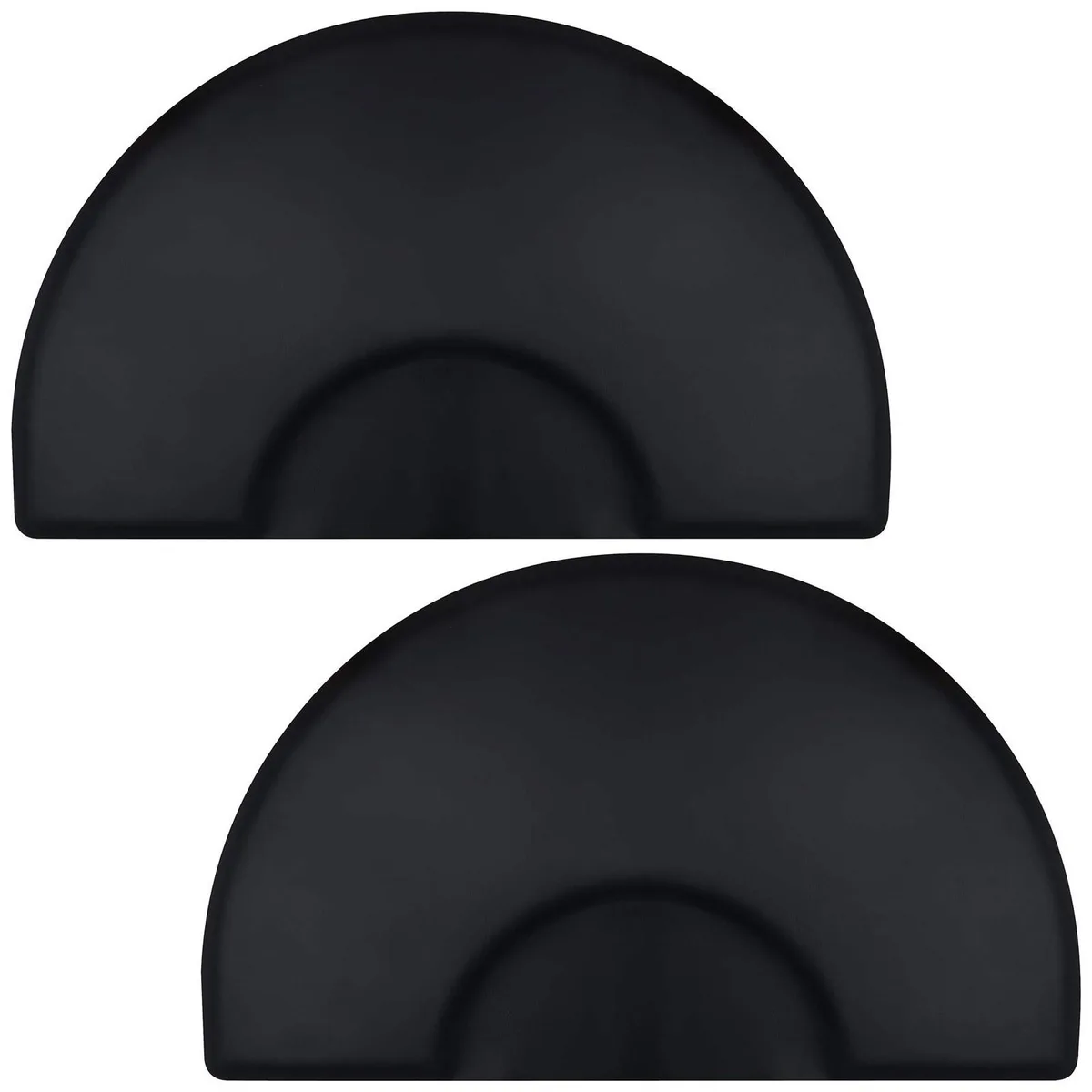 Saloniture Saloniture Anti-Fatigue Floor Mat Black Semi Circle 1/2 in 2 Pack — product photo