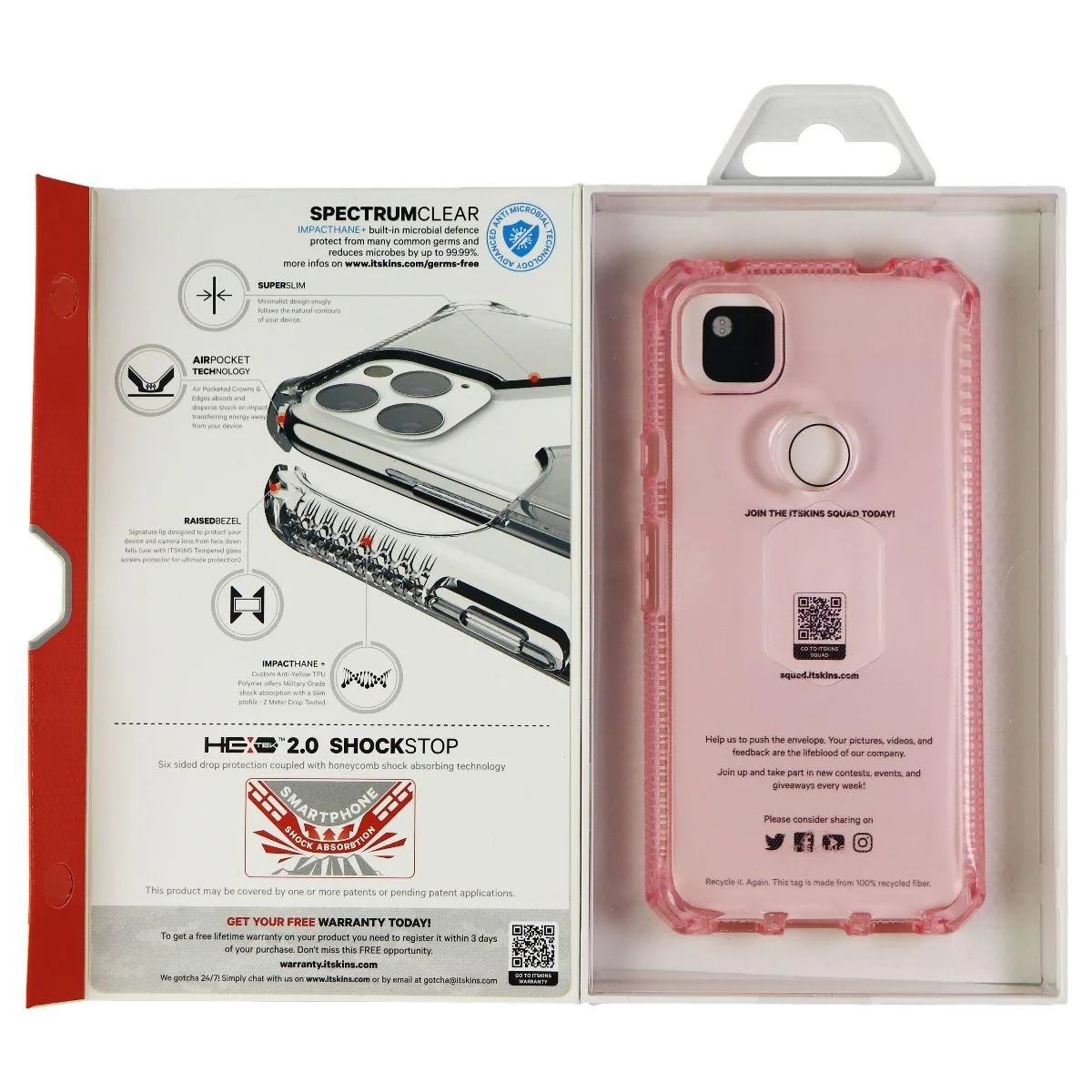 ITSKINS ITSKINS Spectrum Clear Case for Google Pixel 4a 5G - Light Pink — product photo