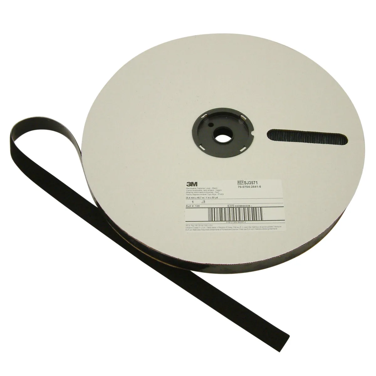 3M 3M Scotchmate SJ3571 SJ3572 Loop Fastener 1 in x 50 yds Black — product photo