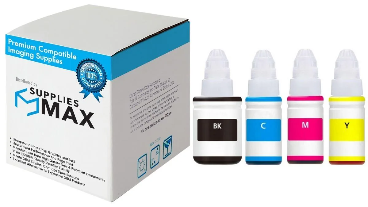 SuppliesMax SuppliesMax GI-290MP Refill Ink Bottle Combo Pack (BK/C/M/Y) 140 ML — product photo