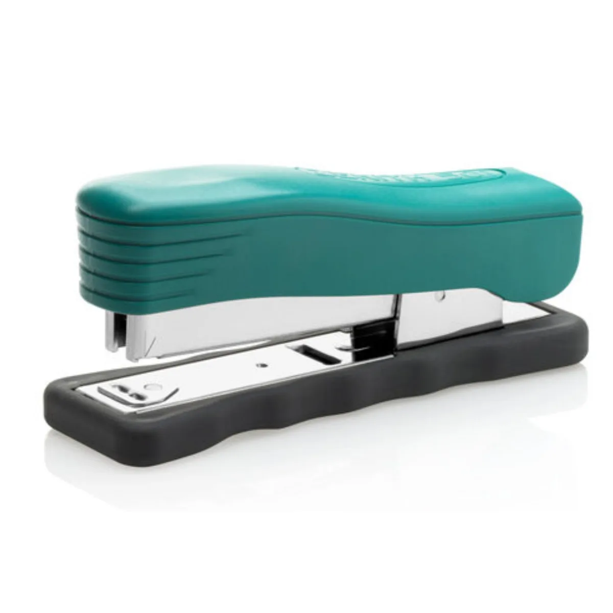 Green Zenith 501 desktop stapler, 5.5 inches long, smooth finish