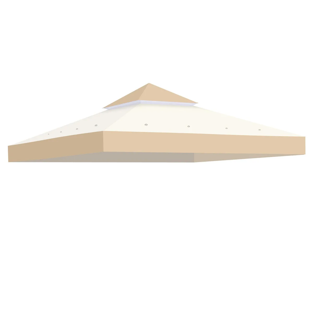 Yescom USA, Inc. Yescom USA, Inc. 07TOP001-8T-0701 Gazebo Top Replacement 8x8 ft 2-Tier UV30+ Sand+Ivory — product photo