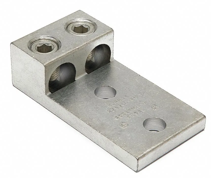 Aluminium two-hole lug, slotted head, 4.69 in long