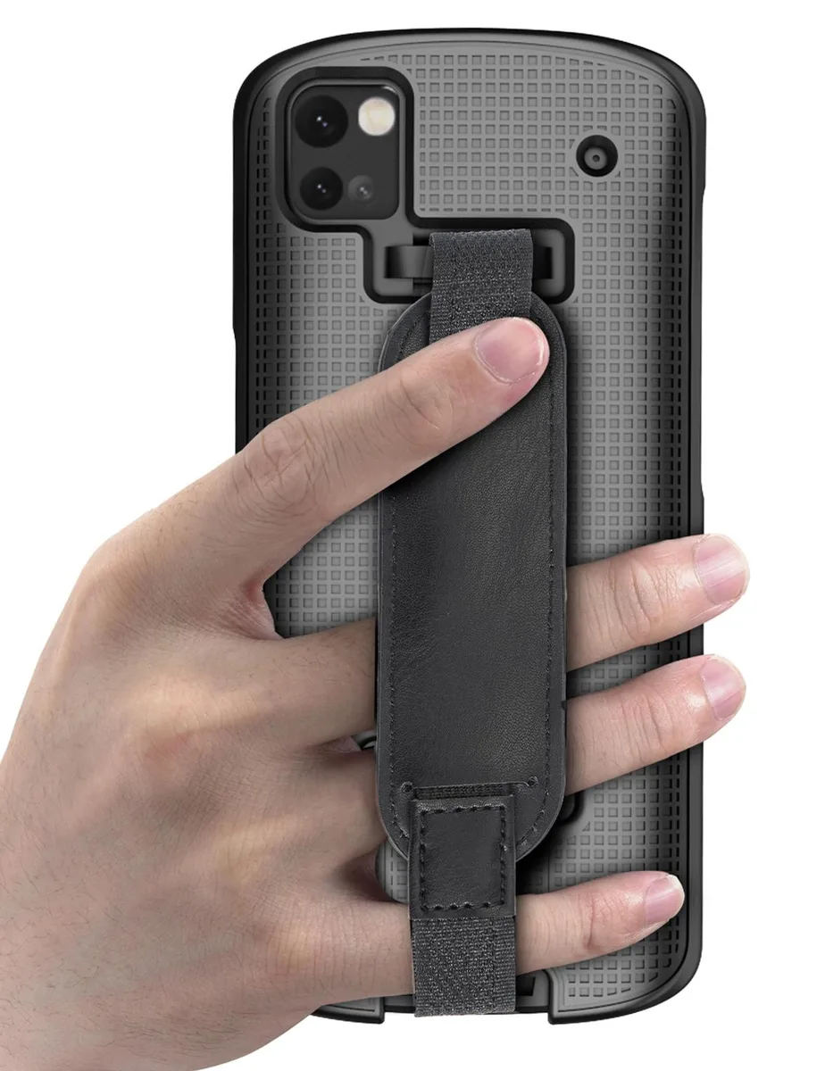 Nakedcellphone Nakedcellphone Textured Kickstand Case + Hand Strap for Zebra TC53 TC58 Black — product photo
