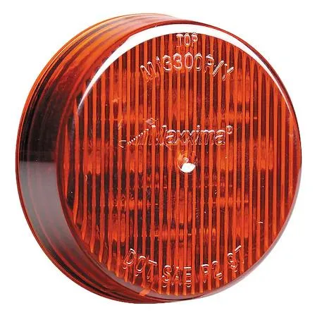 Red round LED clearance light, 2-1/2 inch diameter, polycarbonate housing, grommet mount