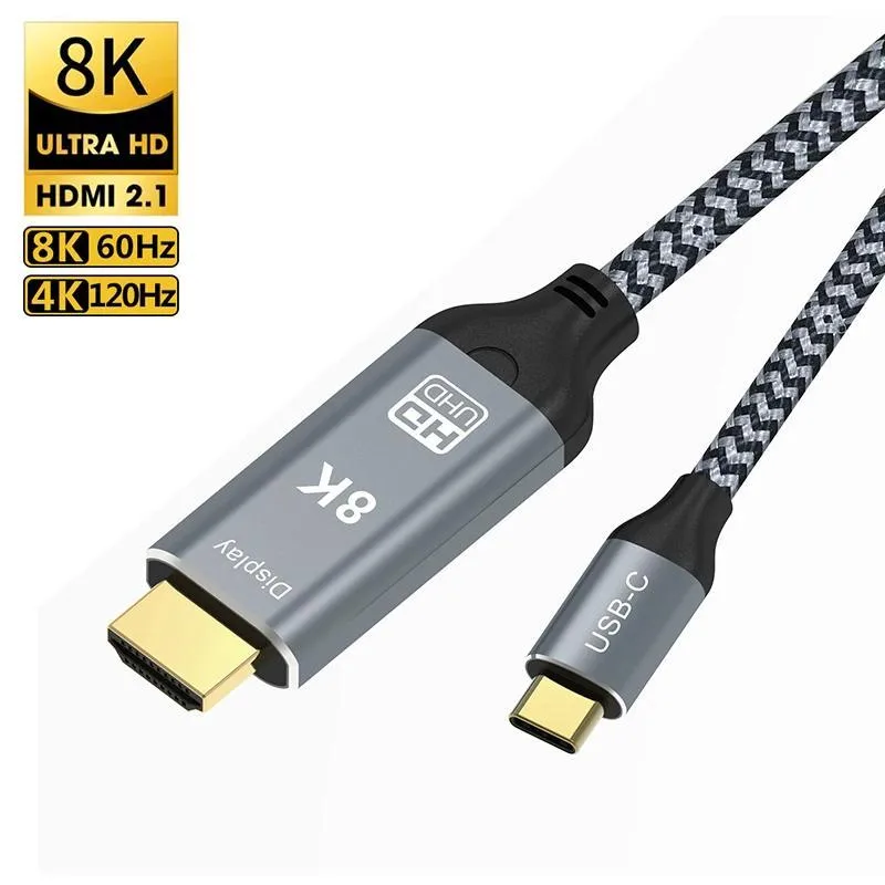 Jansicotek Jansicotek TJ-C2HDMI8K USB C to HDMI 2.1 Cable 3.3Feet 8K@60Hz 4K@120Hz 48Gbps Thunderbolt 3/4 Compatible — product photo