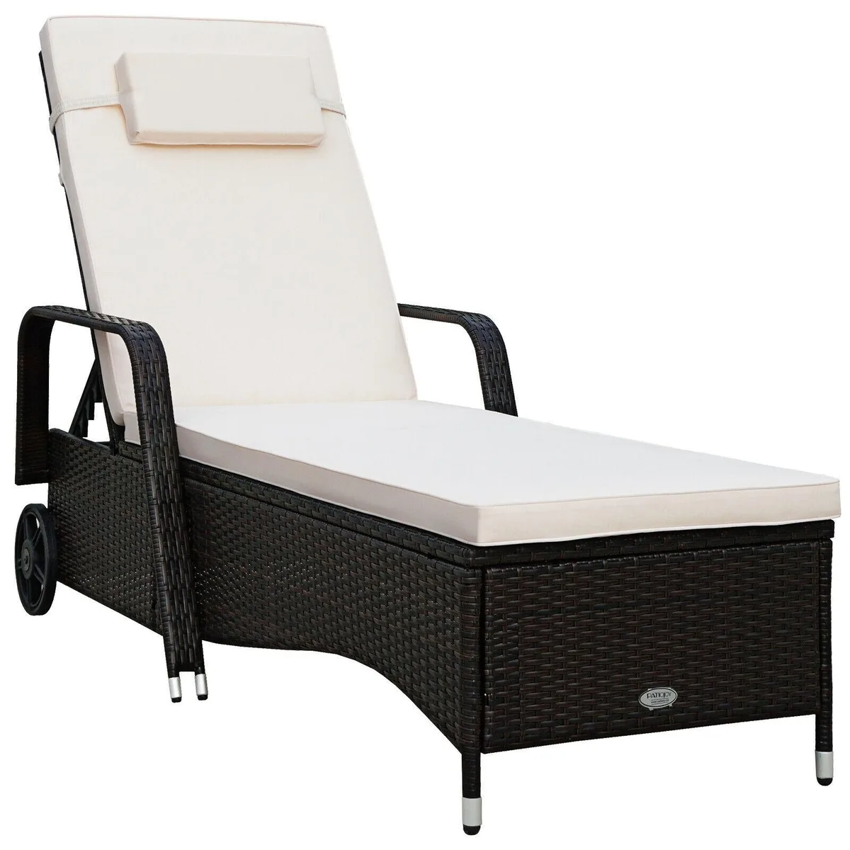SlickBlue SlickBlue White Cushioned Chaise Lounge Adjustable Backrest 79.0"L 2.0" Cushion 220 lbs — product photo