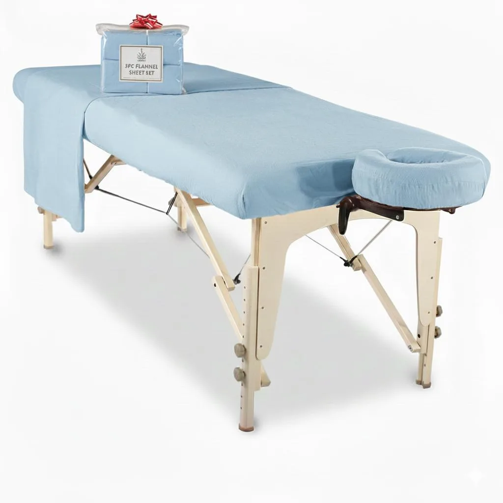 Vandue Corporation Vandue Corporation Royal Massage Deluxe Flannel 3pc Sheet Set Cornflower Blue — product photo