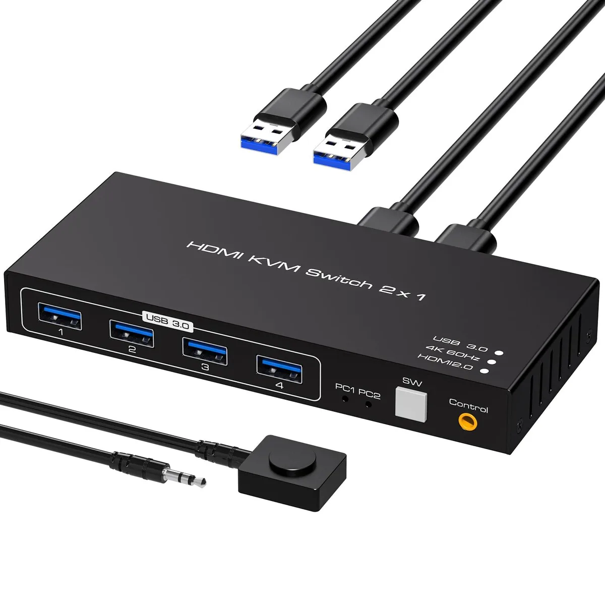  TRENDnet HBUS-SW200NEW-0417 4K 60Hz 2-port KVM switch — product photo