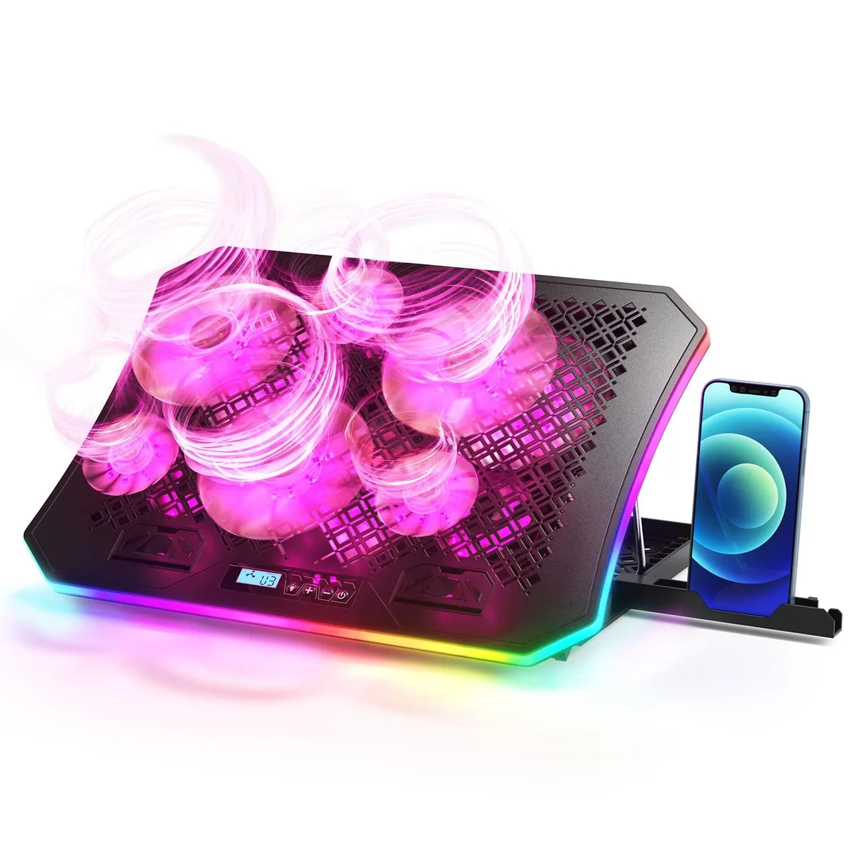 DNBeffulgent DNBeffulgent KeiBn A8 Purple 6-fan laptop cooling pad 15.6-17.3 — product photo