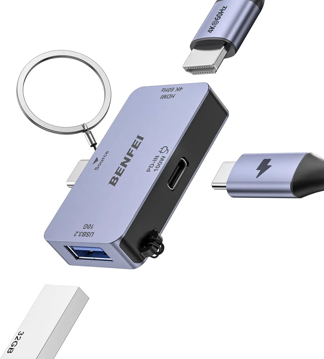 MCHOSE MCHOSE USB C to HDMI 4K@60Hz 10Gbps USB-A 100W PD usb converter — product photo