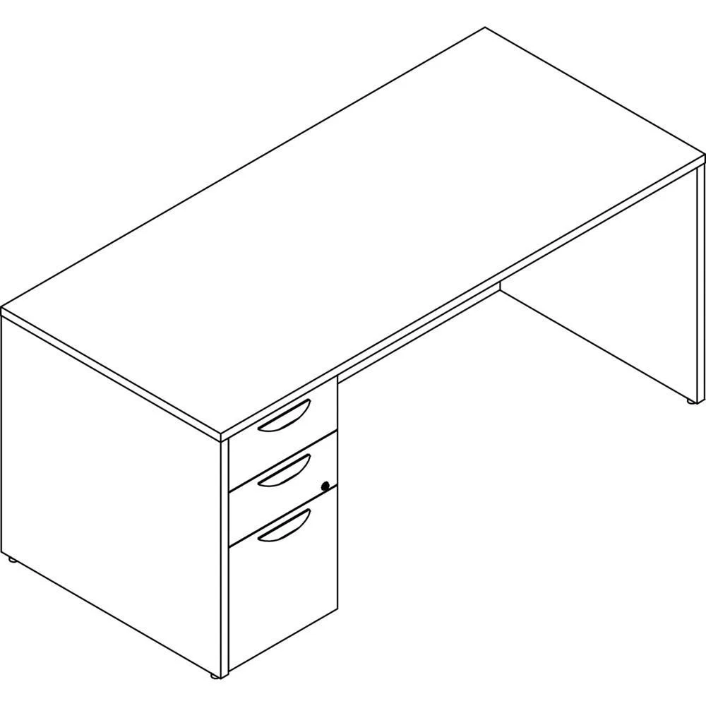 Lorell Lorell PD3066LSPGE Prominence 2.0 Gray Elm Laminate Desk 66.00" office furniture — product photo