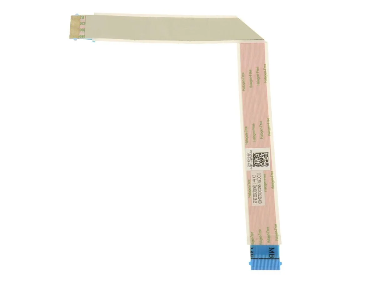 Flat orange ribbon cable with connectors at each end