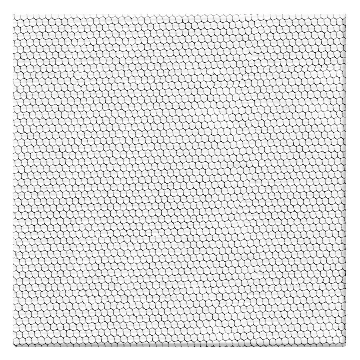 Square white resin filter with net texture in 4x4 inch frame