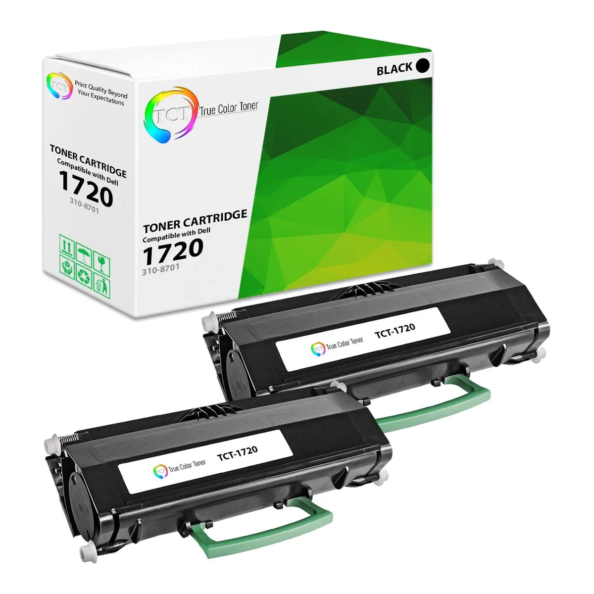 True Color Toner True Color Toner 310-8701/8702/8708/8709 Black Toner Cartridge 2 Pack 6000 Pages — product photo