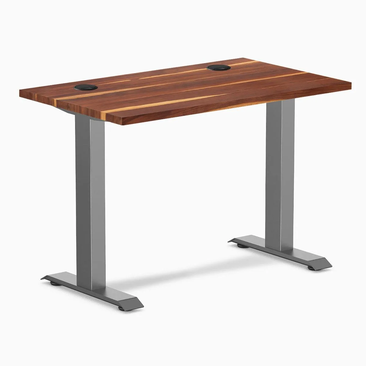 Desky Desky Zero Mini Hardwood Desk Pheasantwood Space Gray 40 x 24 in with Grommets — product photo
