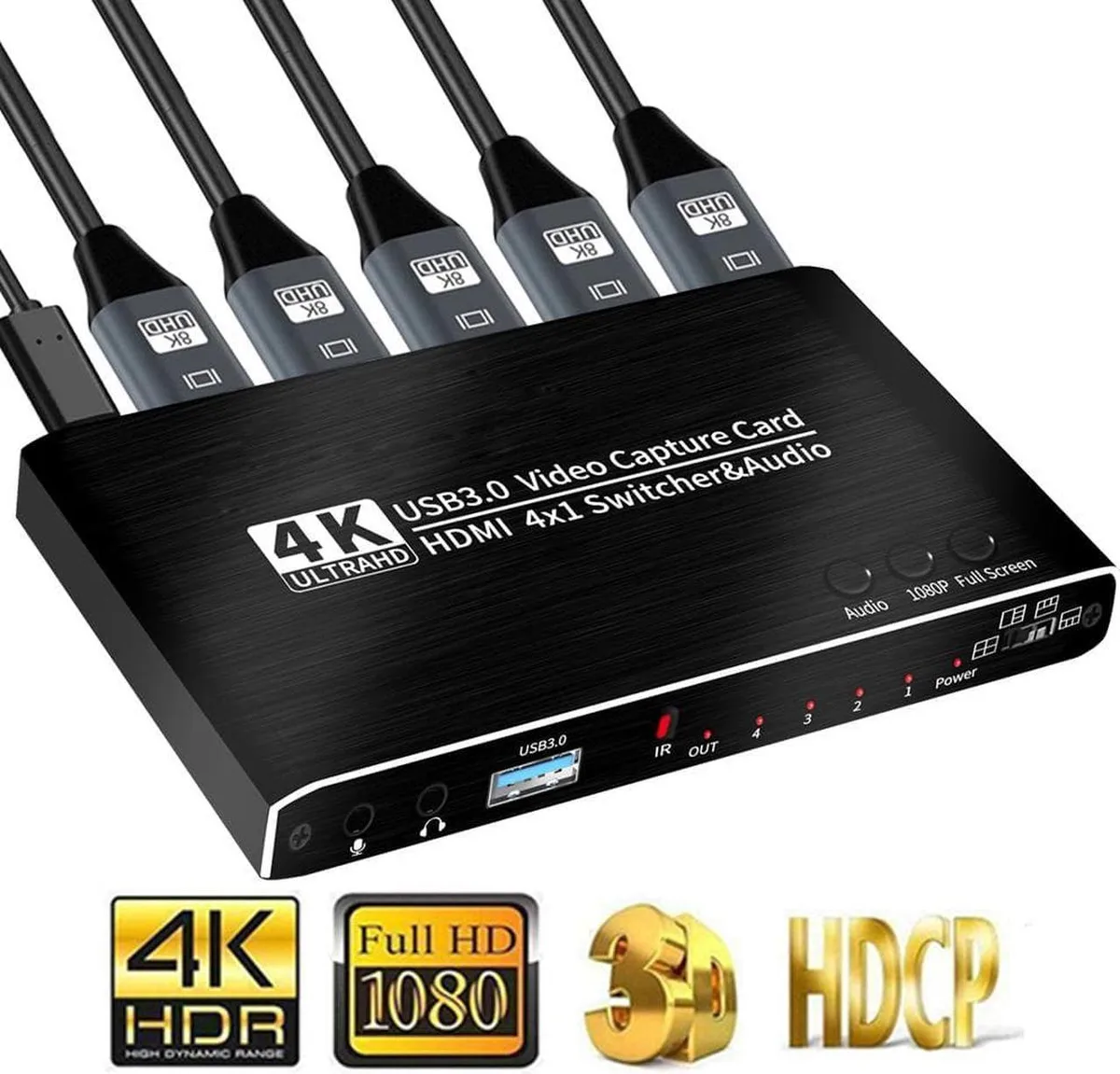 Vszerda Vszerda 4x1 HDMI Video Capturing Device 4K@30Hz 1080@60fps USB3.0 — product photo
