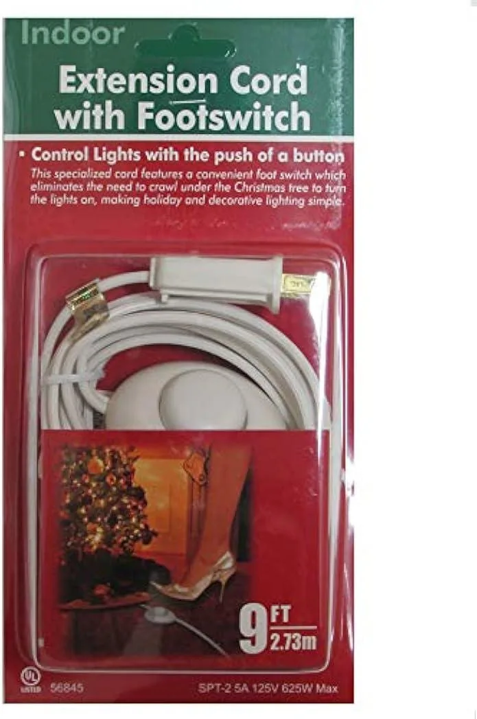 TAURKENAM TAURKENAM 9 ft Extension Cord with Foot Switch White — product photo