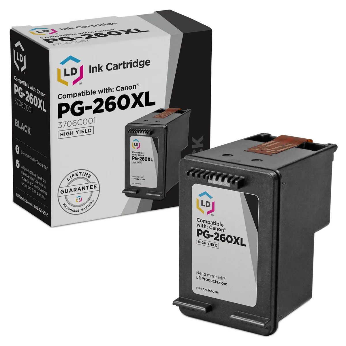 LD Products LD Products Remanufactured Canon 260XL PG-260XL Black Ink Cartridge 14.3ml 400 Pages — product photo