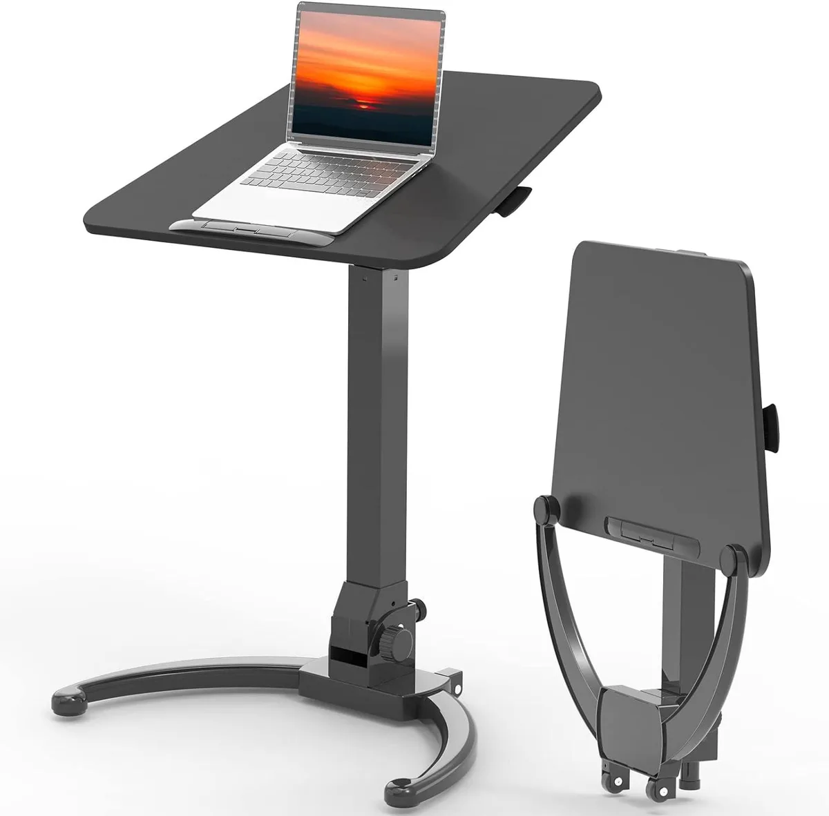 BFKK BFKK Foldable Mobile Standing Desk 90° Tiltable White Black office furniture — product photo