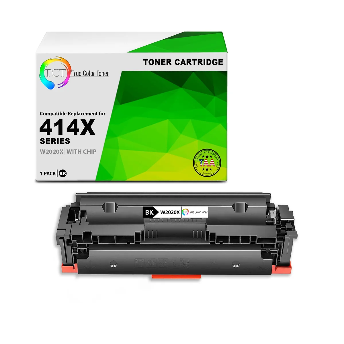 True Color Toner True Color Toner 414X Black High Yield Toner Cartridge W2020X 7500 Pages — product photo