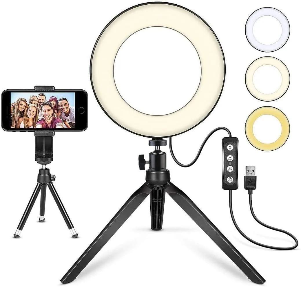 MACTREM R6 6" USB Ring Light with Stand — product photo