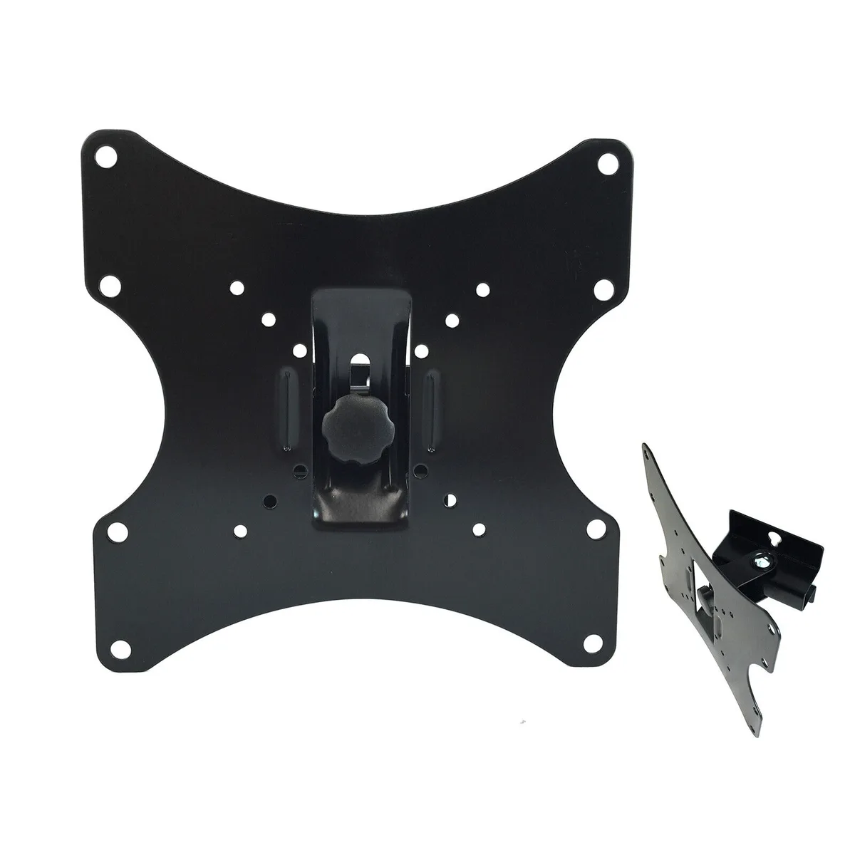 Black full-motion TV wall mount, articulated arm, aluminium construction