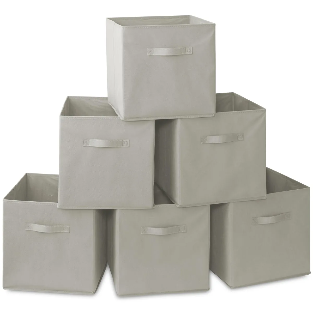Casafield Casafield 6 Collapsible Fabric Cube Storage Bins Light Gray 13 — product photo