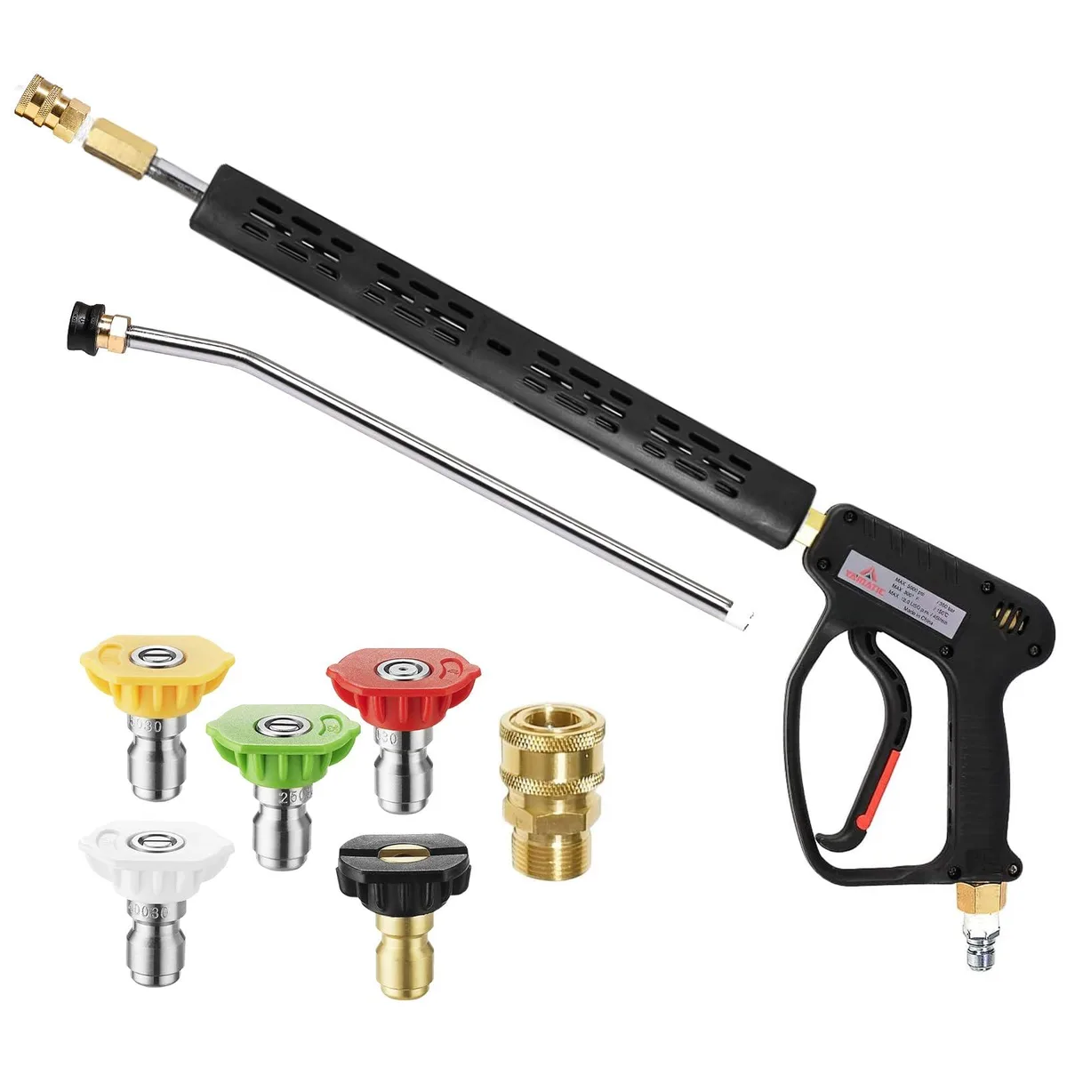  YAMATIC Pressure Washer Gun 5000 PSI 3/8" Swivel M22-14mm Coupler 1/4" Quick Connect — product photo
