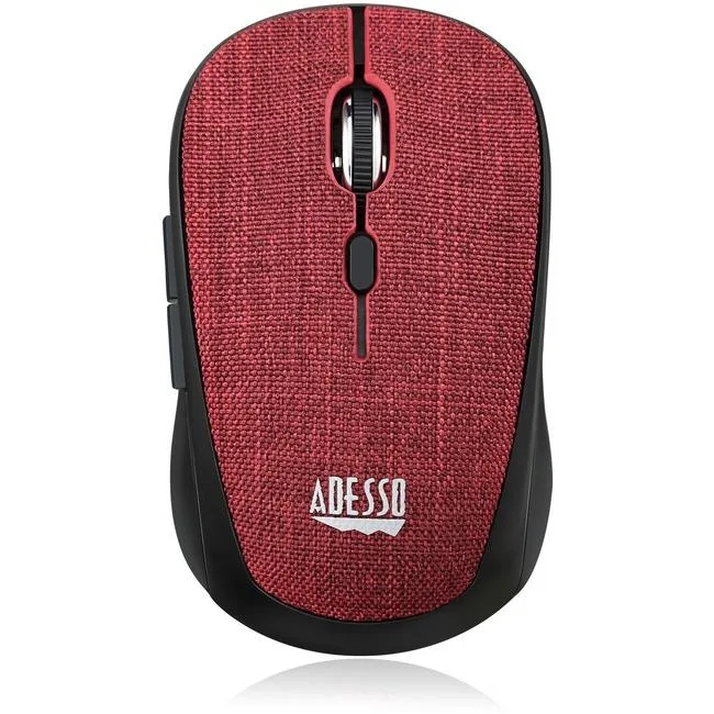 Adesso Adesso IMOUSES80R Mini Wireless 5-Button Fabric Mouse Red 800/1200/1600 DPI 30 ft — product photo