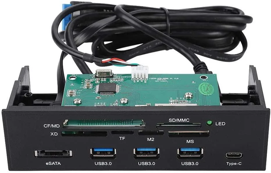DIVI DIVI 5.25" Front Panel Card Reader USB 3.0 3.1 eSATA 6 Slots — product photo