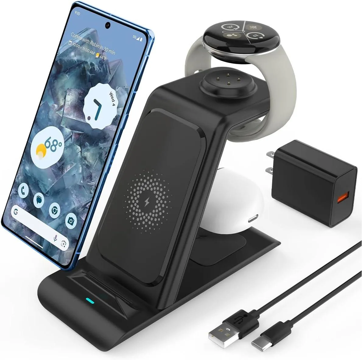 fanic fanic 3 in 1 Wireless Charger for Pixel Watch 2 Black — product photo