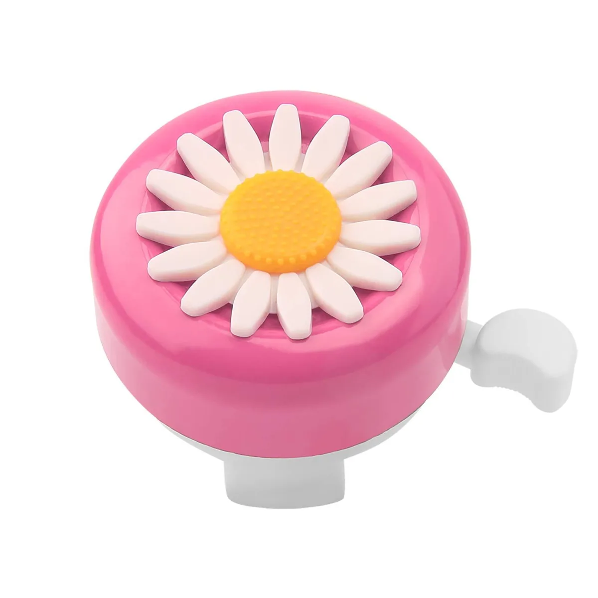 Pink and white metal flower bike bell for 22mm handlebar