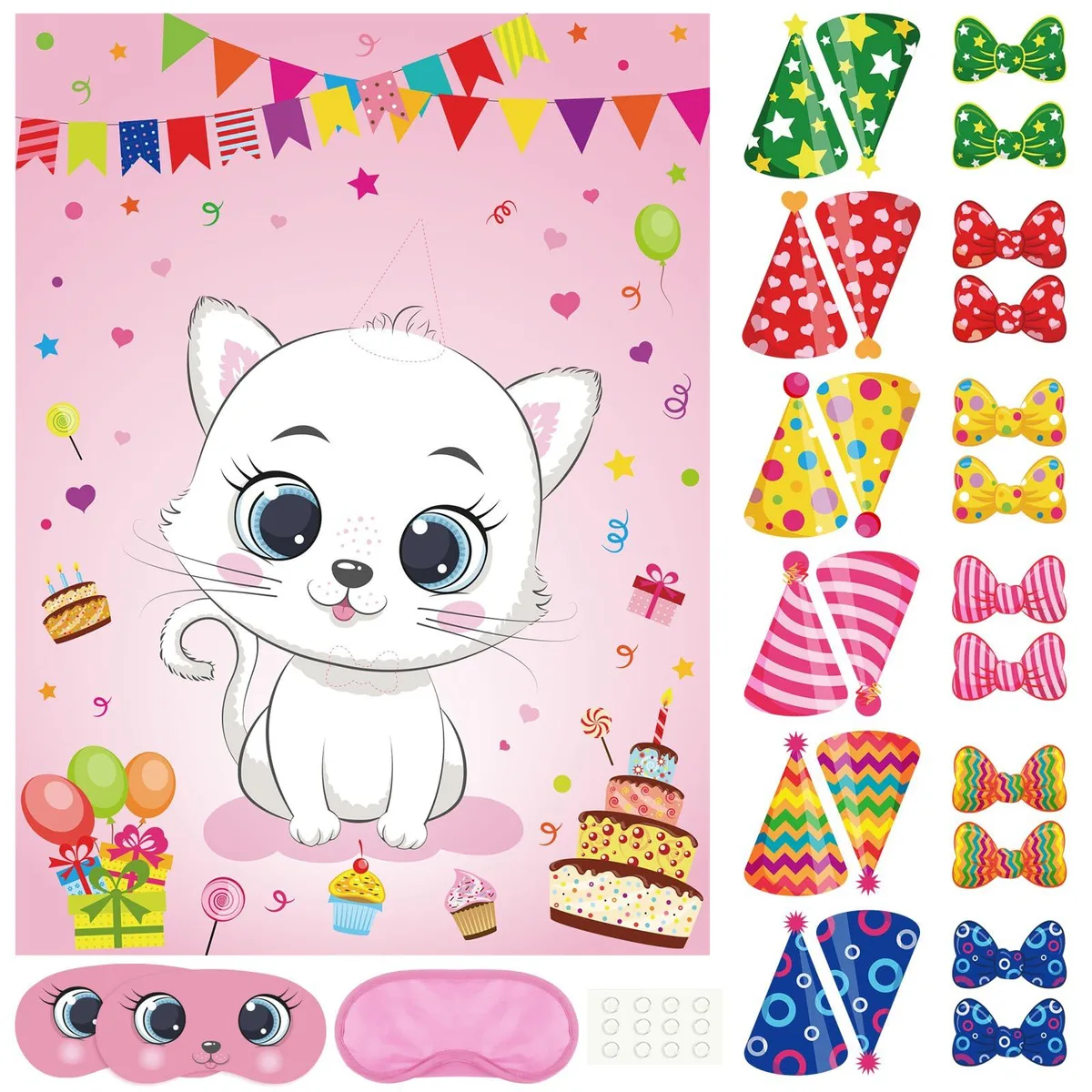  Worry Free Gadgets Cat Party Game 28x21 in 24 stickers — product photo