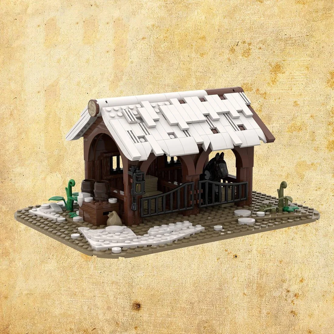 ZITIANYOUBUILD ZITIANYOUBUILD MOC-96457 Medieval Stable 419pcs educational building set — product photo