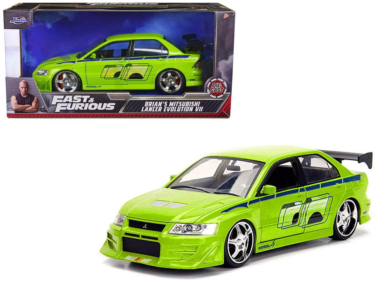 Jada Jada Mitsubishi Lancer Evolution VII Fast &amp; Furious 1/24 Diecast Green — product photo