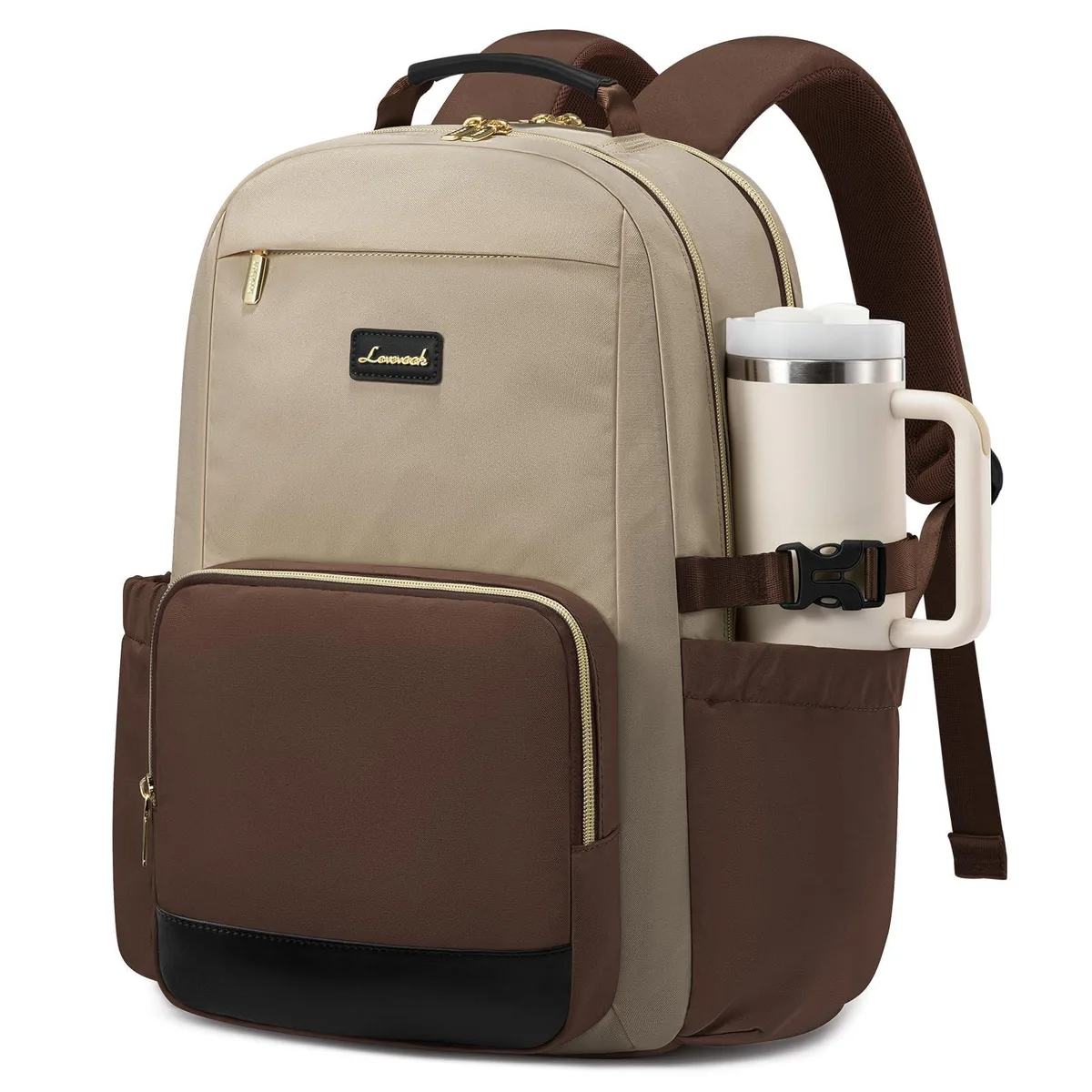 Barrow Mods Barrow Mods 2 in 1 Accessory 15.6 Inch Laptop Backpack Khaki-Coffee-Black — product photo
