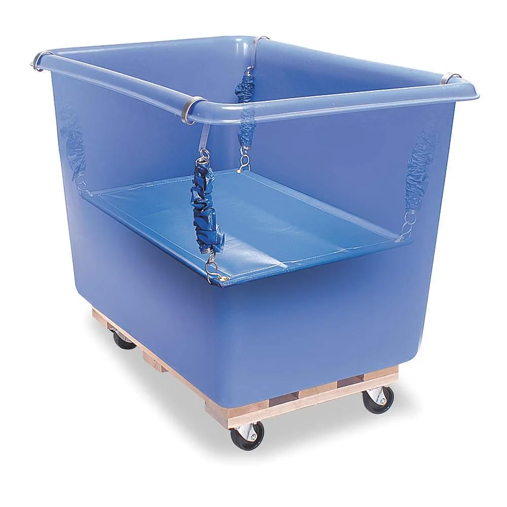 Blue steel wire platform with vinyl cover, spring lift kit for cube truck