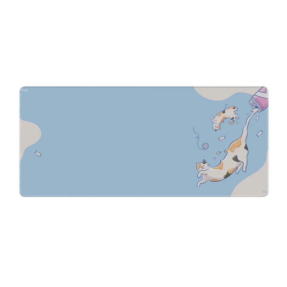Pixio Pixio PXMP001XXL mouse pad 35.4 x 15.7 inch Milky Cats Blue — product photo