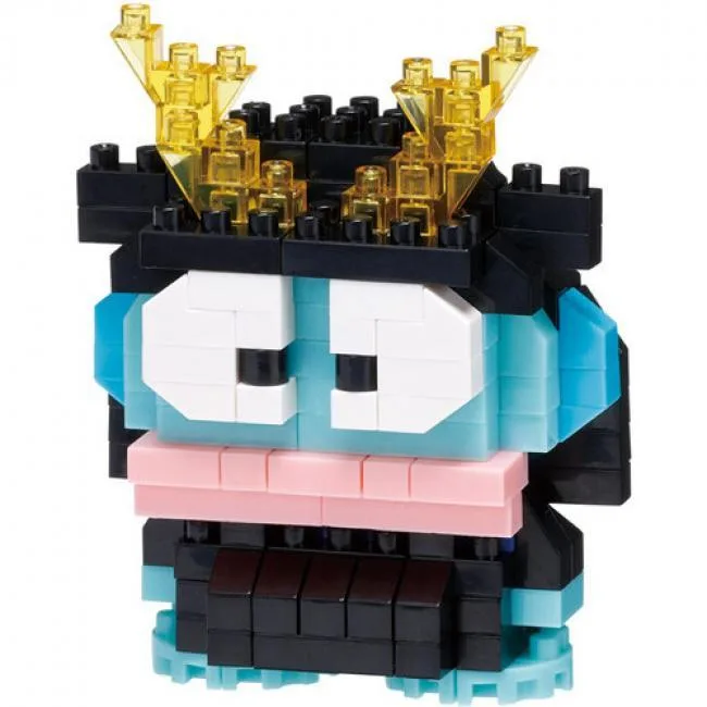 Small boxed Nanoblock kit of Hangyodon in black samurai armour