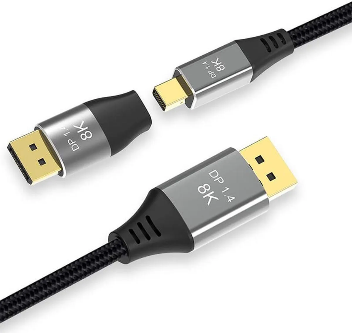 SMUGDESK SMUGDESK Mini DP to DP Cable 10 FT 8K@60Hz 1.4 Bi-Directional with Adapter — product photo