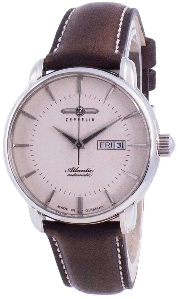 Graf Zeppelin Graf Zeppelin Atlantic Beige Dial Leather Strap Automatic 8466-5 Men's Watch — product photo